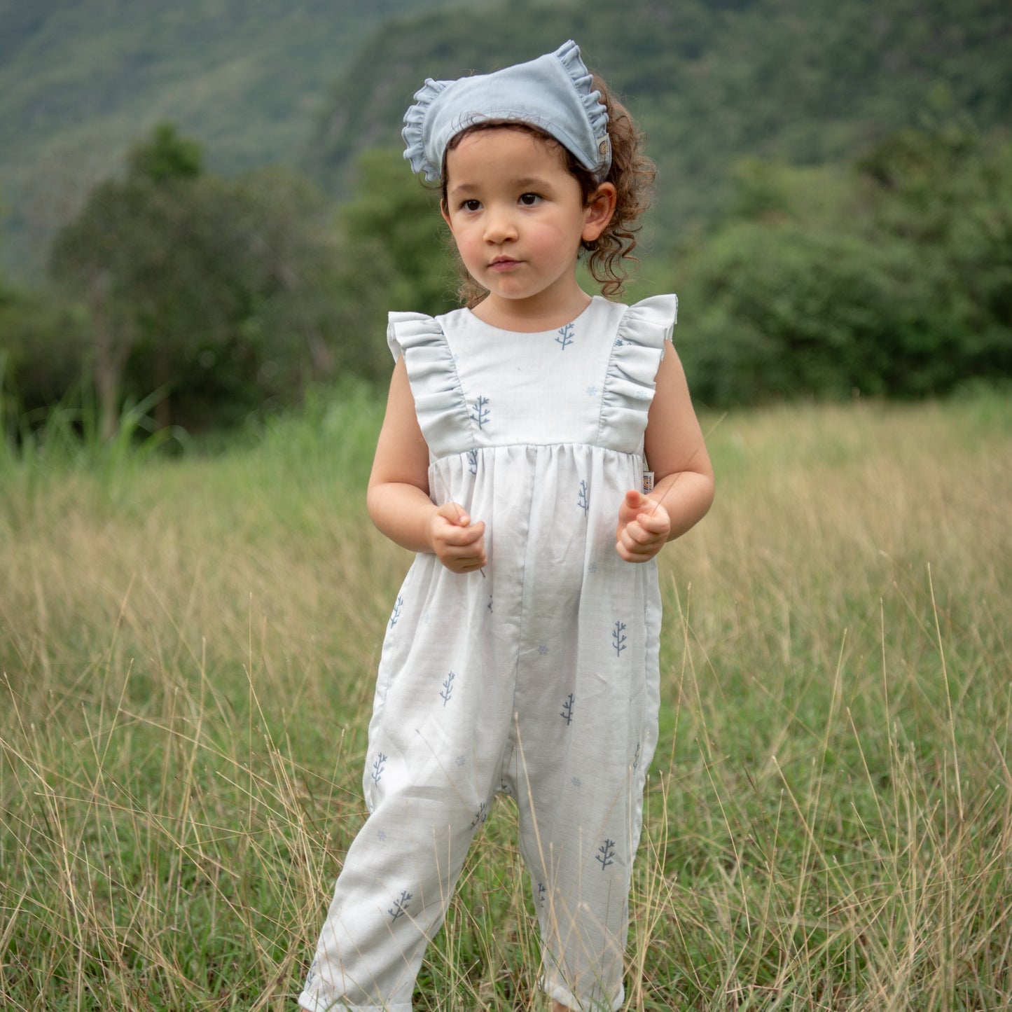 The Little Charmer Jumpsuit & Ruffle Headband