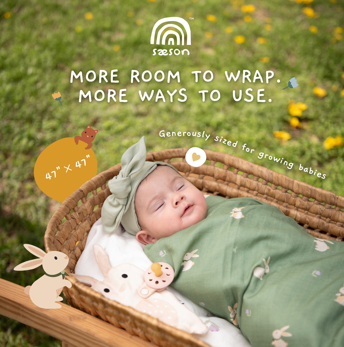 Tencel Swaddle Cloth 47" x 47" (2-pack)